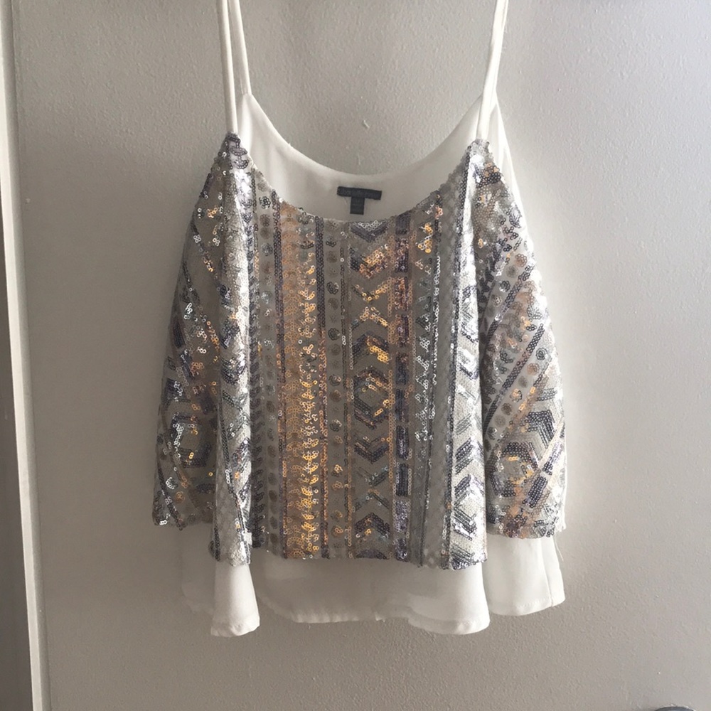 White tank with sequins